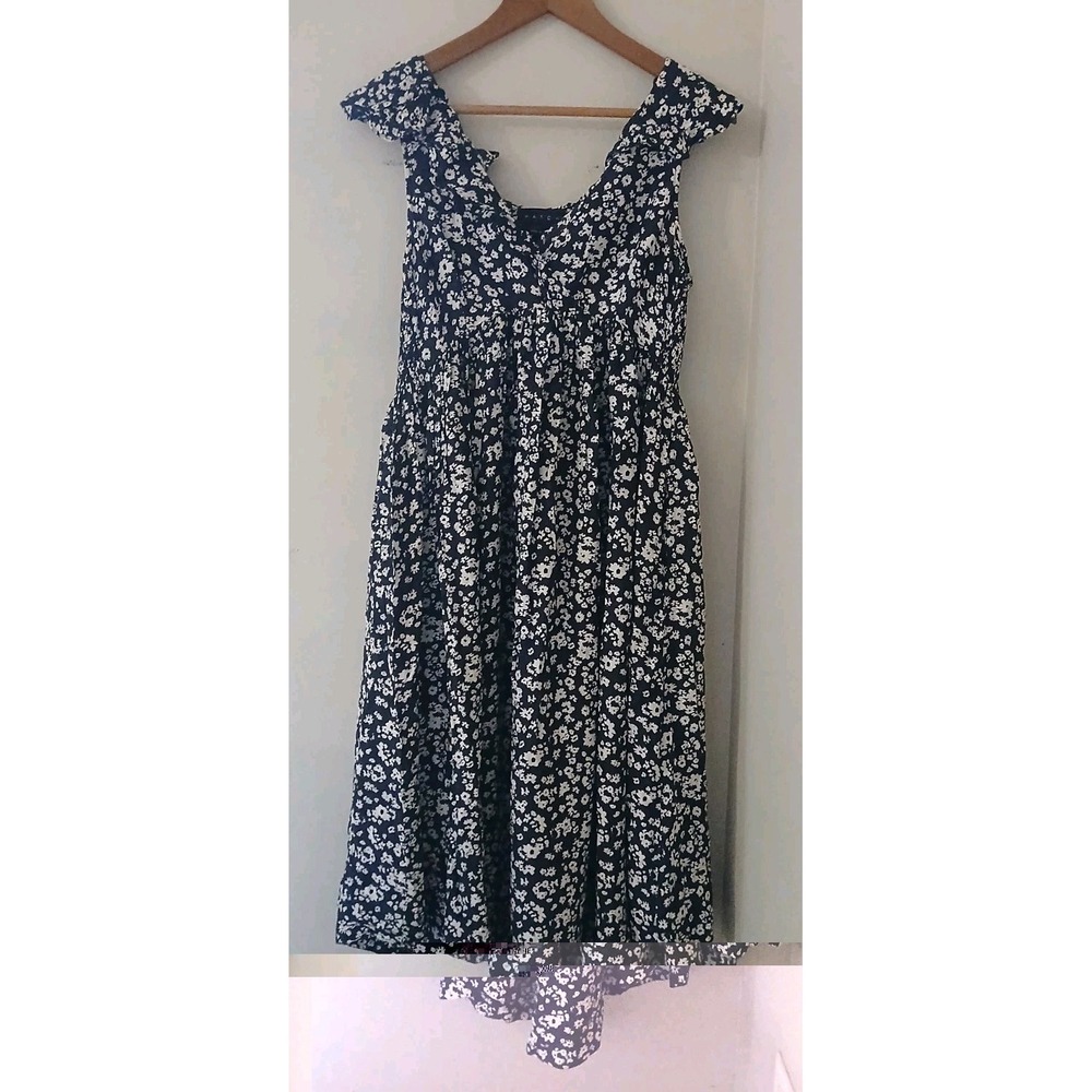 Hatch The Briana Maternity Midi Dress Size 2 Medium Floral Cap Sleeves Silk